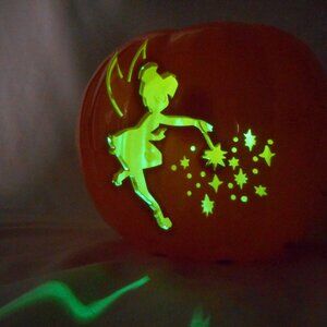 Tinkerbell NightLight Plastic Pumpkin Green Fairy Light projection with bulb